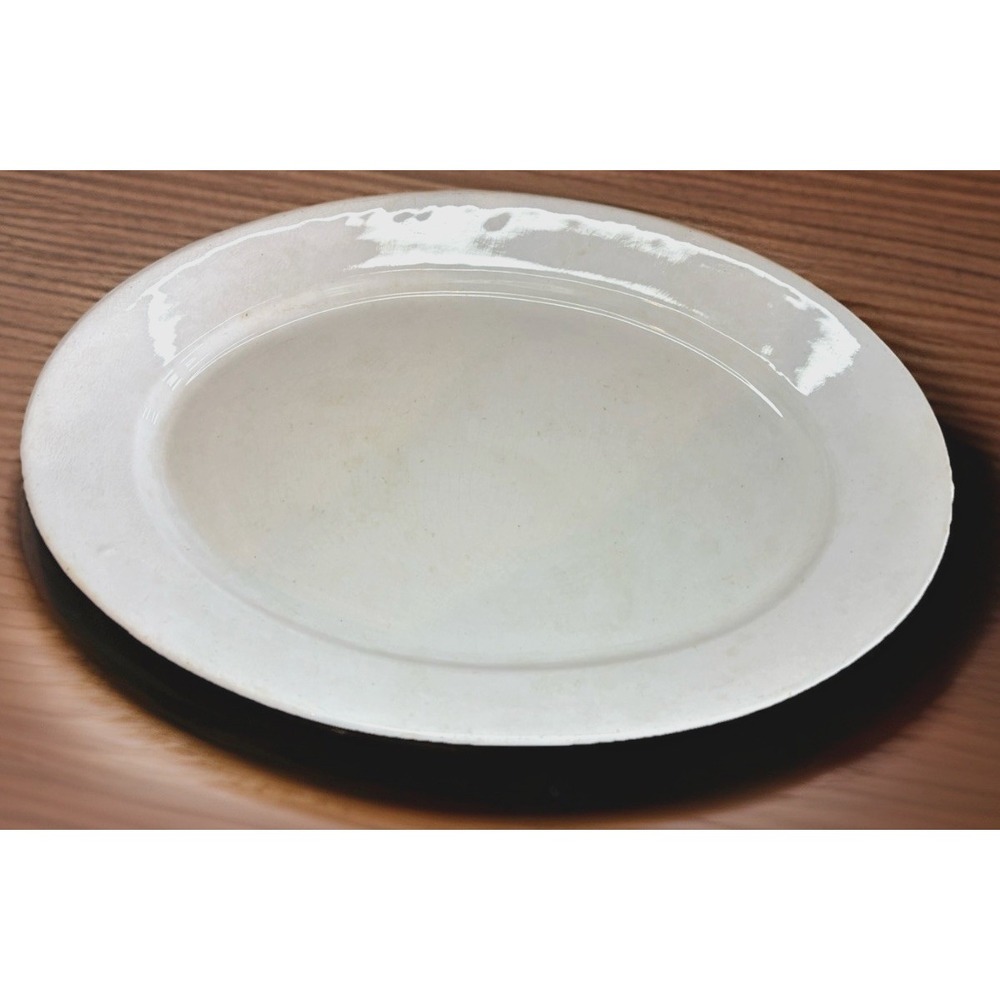 Antique Iron Stone China Platter 15.5" Extra Quality Crazed & Stained